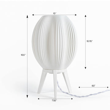 Wavy Modern Contemporary Plant-Based PLA 3D Printed Dimmable LED Table Lamp - JONATHAN Y